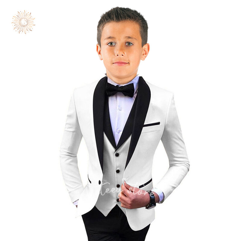 Boys Classical Slim Fit Suit Blazer Vest Pants Toddler Suit for Wedding Party Prom Suit 3 Pcs