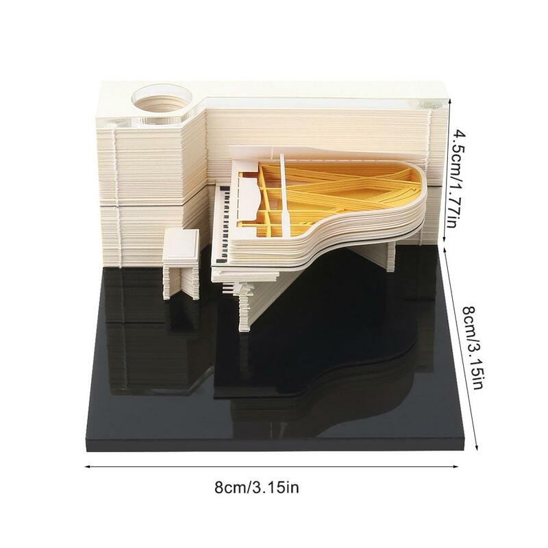 White Piano Stereo Pad 3D Paper Model Christmas Birthday Gifts For Adults Meticulous Workmanship Gift Box Kits T3R4