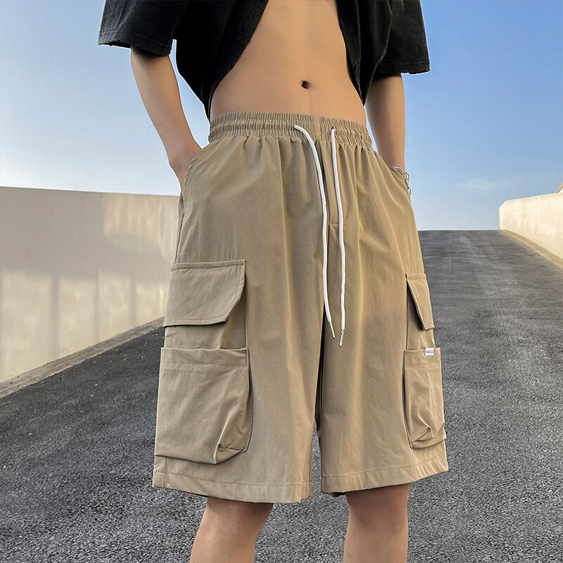 Pantalones cortos tácticos de algodón para hombre, pantalón holgado informal de talla grande E160, 2024