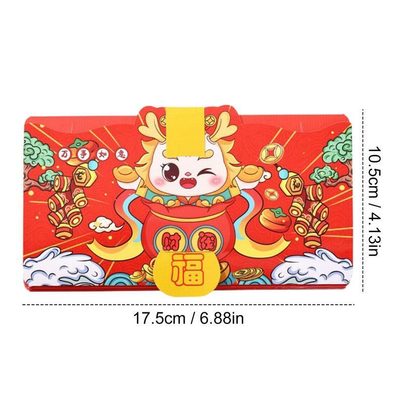 Dobrável chinês vermelho dinheiro pacotes, ano novo, festival da primavera decorações, recolhendo Housewarming, negócio, 2024