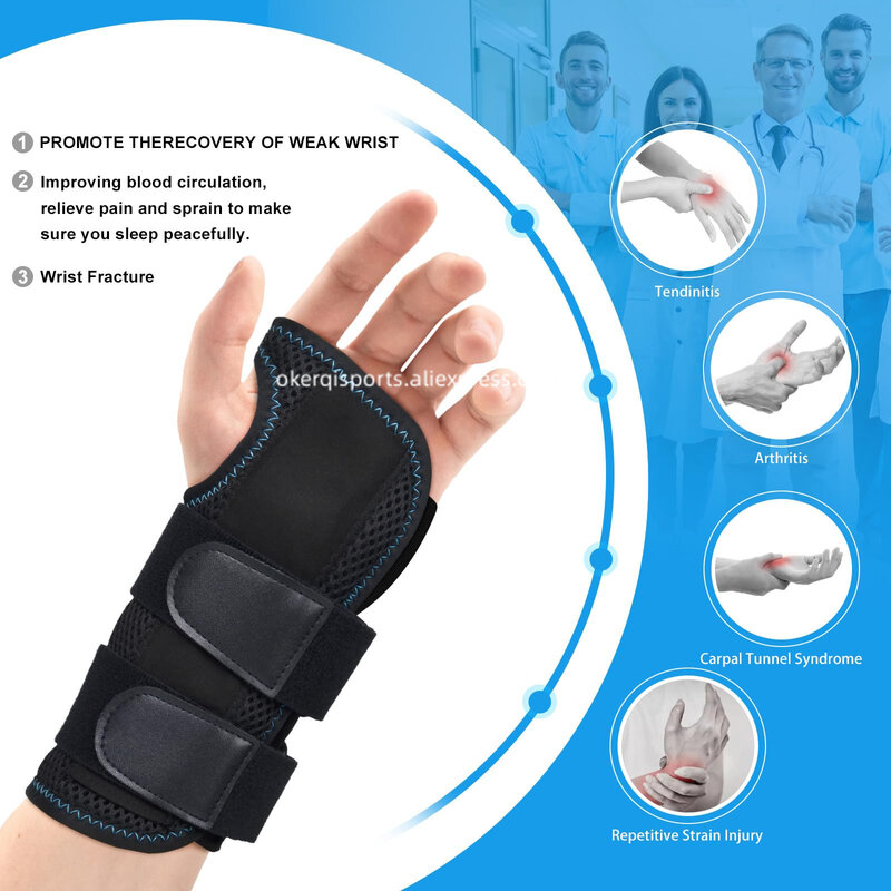 1Pcs Adjustable Wristband Wrist Support Wrist Brace Sport Left Right Hand Wrist Support for Fitness, Weightlifting & Pain Relief