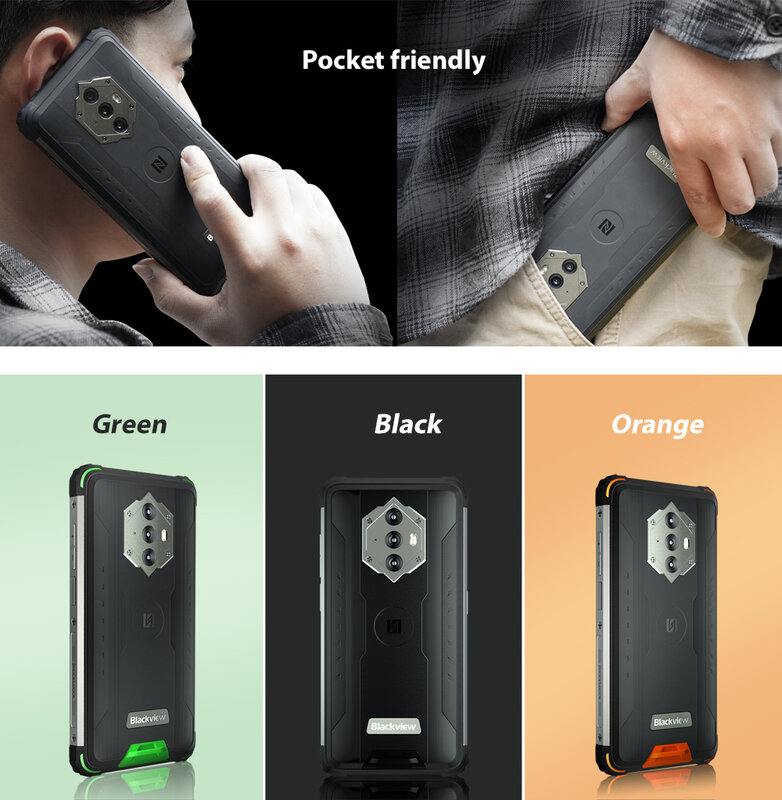 Blackview – Smartphone BV6600, téléphone portable robuste et étanche IP68, 8580mAh, 4 go + 64 go, 5.7 pouces, Android 10 Octa Core, caméra 16mp, NFC
