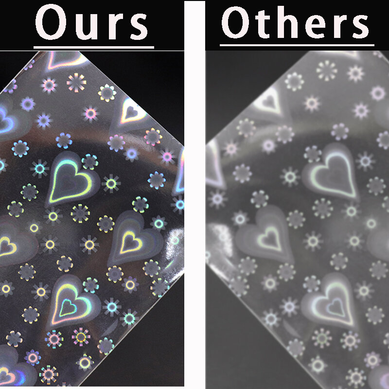 50 stücke säure freie Laser herz blume Regenbogen blinkende Karte Film karten hüllen Tarot Super kartens chutz für Brettspiel karten etui