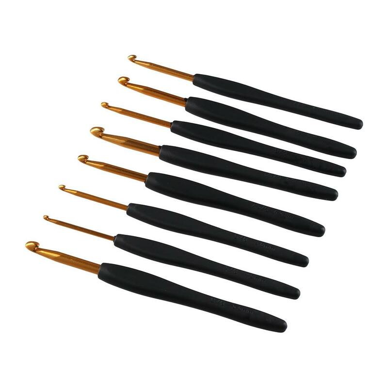 Для пряжи, крючки для вязания, эргономичная мягкая ручка для артрита, набор крючков для вязания, Алюминиевые крючки для вязания
