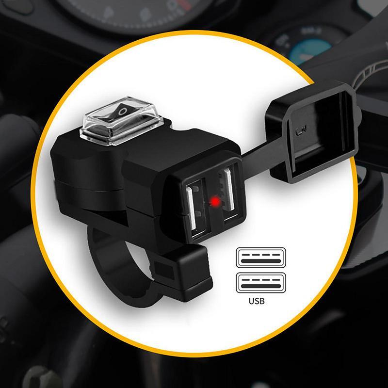 Cargador USB Dual para motocicleta, carga rápida impermeable, 12V-24V, Cargador Universal para teléfono móvil, tabletas y GPS