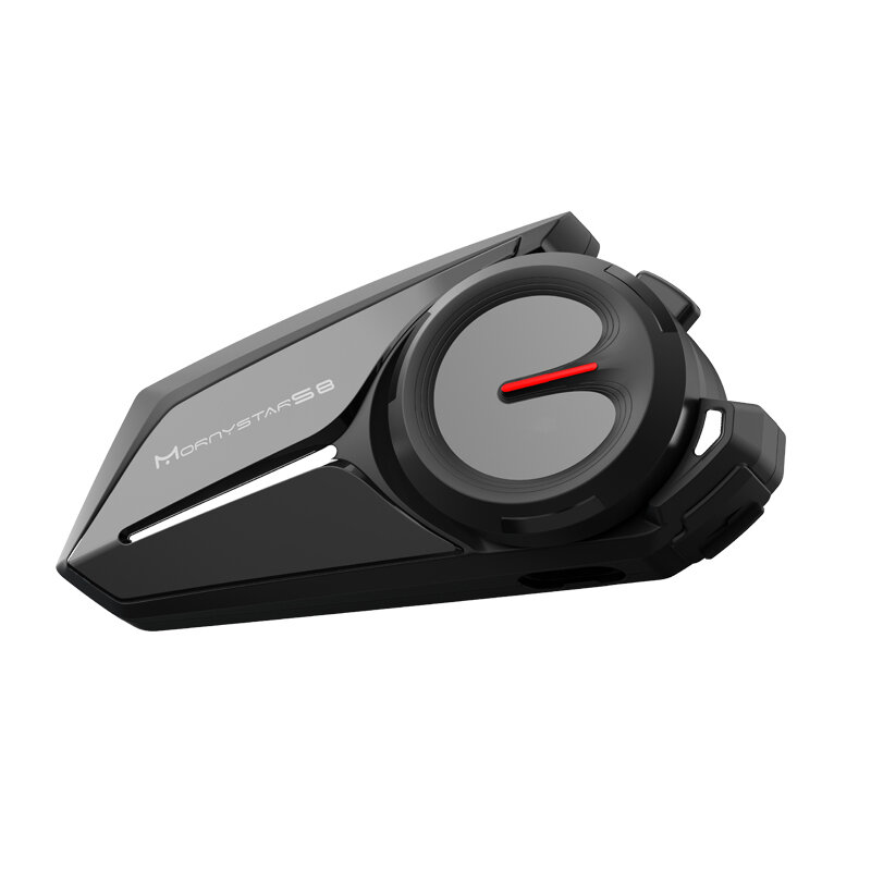 Mornystar S8 Headset helm Motor interkom, Earphone Bluetooth 6 pengendara BT 5.0 1200M FM Motor komunikator