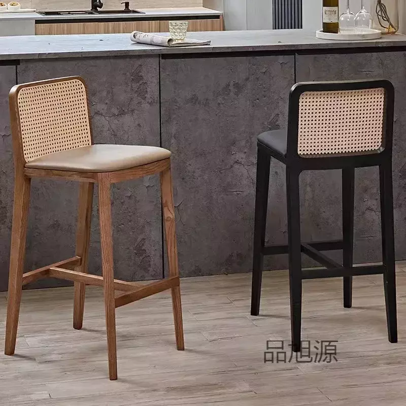 CC1021-680 высококачественный стул из искусственной древесины с высоким табуретом, креативный стул из ротанга для бара в отеле
