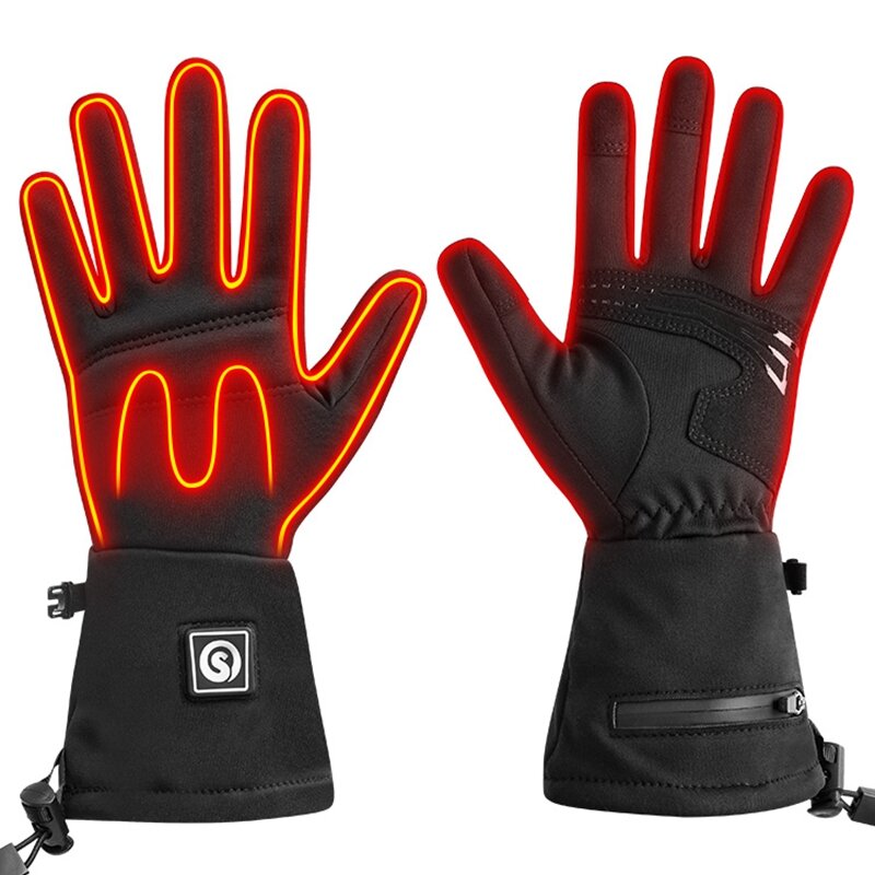 Motorcycle Gloves Waterproof Heated Moto Touch Screen Battery Powered Motorbike Racing Riding Gloves Winter Warm
