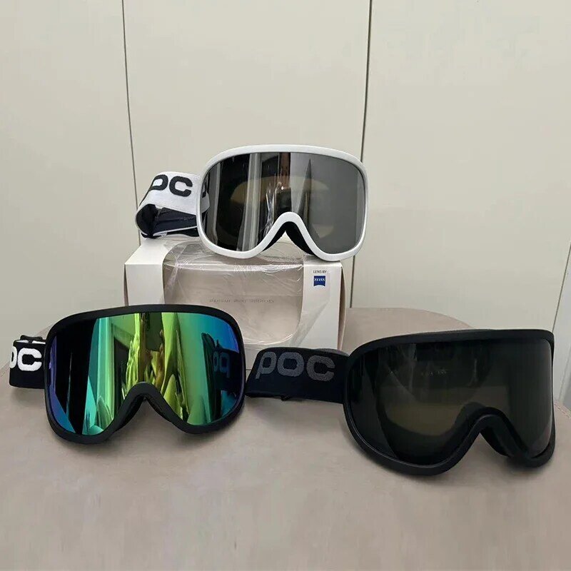 แว่นตาเล่นสกีสองชั้นกันฝ้า UV400สโนว์บอร์ดแว่นตาสโนว์โมบิลแว่นตากลางแจ้งเล่นสกี