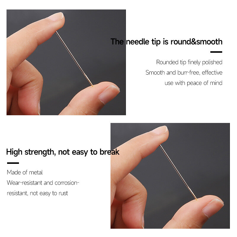 12/36PCS Blind Needle Elderly Needle Side Hole Needles Tail Side Opening Stainless Steel Hand Sewing Needles Threading