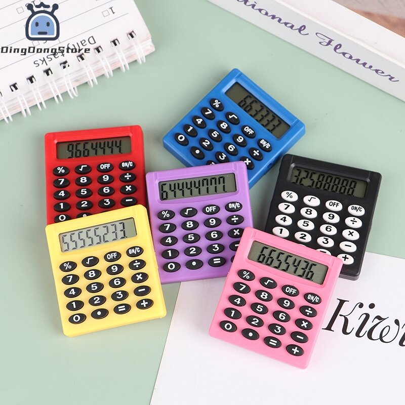Персонализированный мини-калькулятор ярких цветов для школы и офиса