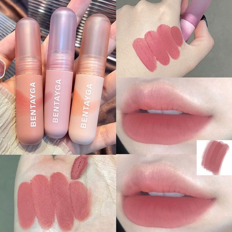 10Color Velvet Lip Glaze Beauty Non-stick Cup Long Lasting Matte Lipgloss Waterproof Makeup Tool Silky Mist Lipstick Women