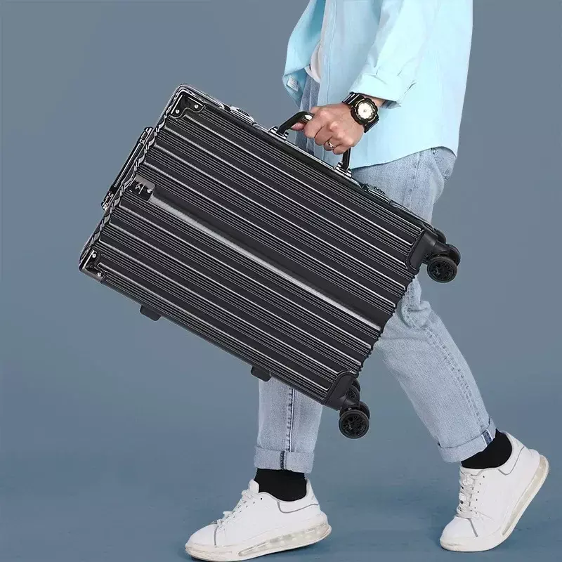 Trolley gepäck 20 24 26 28 Zoll Aluminium rahmen Roll gepäck koffer Reisekoffer auf Rädern Zahlens chloss Handgepäck