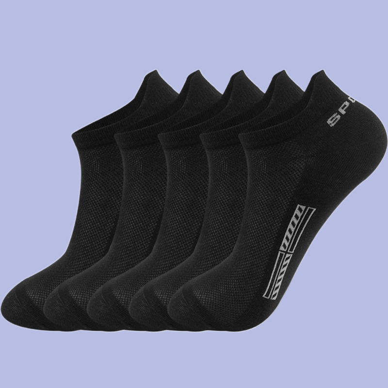 5/10 пар высококачественные мужские носки до щиколотки, сетчатые повседневные спортивные летние тонкие рельефные модные хлопковые носки