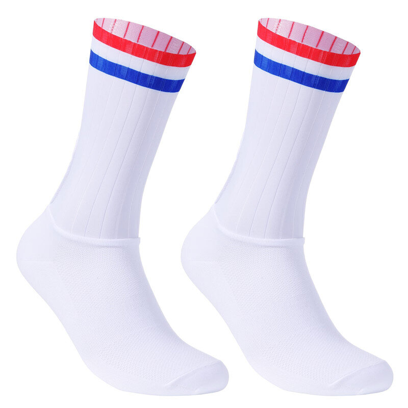 Aero Anti Slip Silicone Summer 2024 Socks Whiteline Cycling New Socks Men Bicycle Sport Running Bike Socks Calcetines