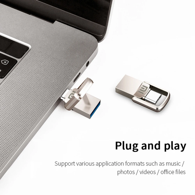 Xiaomi U Disk 2TB USB 3.0, kecepatan tinggi Pendrive 1TB tipe-c antarmuka ponsel komputer bersama transmisi memori USB portabel