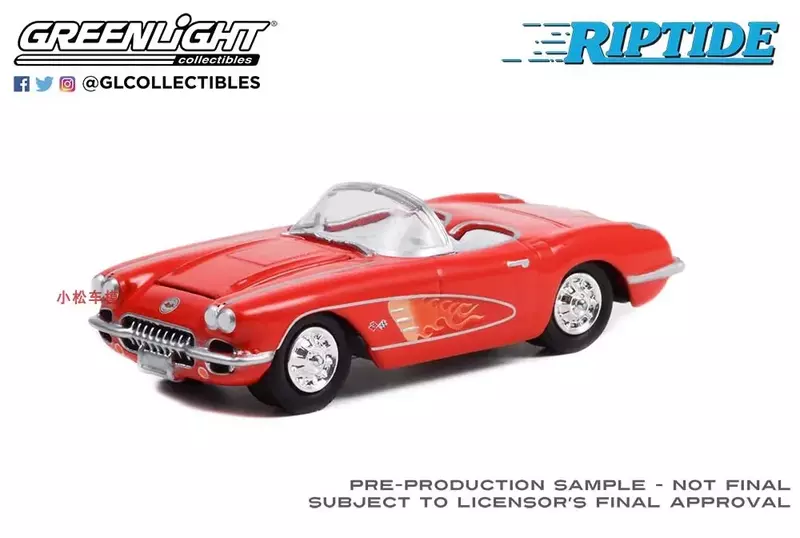 Модель автомобиля из литого металлического сплава 1:64 1960 Chevrolet Corvette C1, игрушки для подарка, коллекция W1319