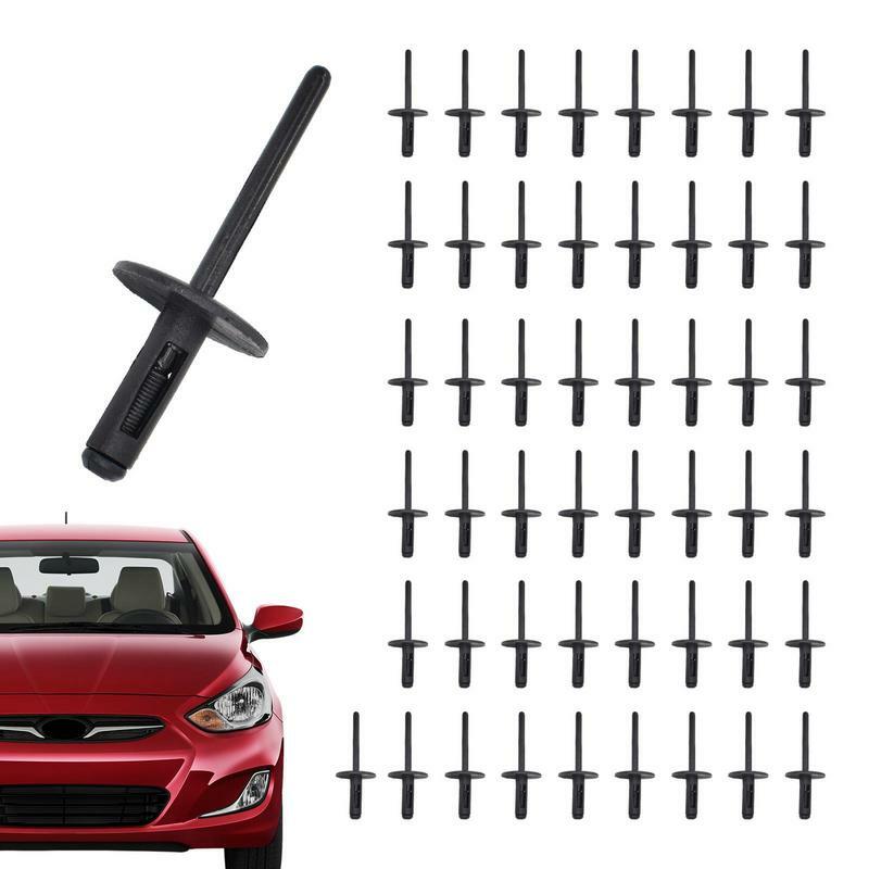 Klip Bumper mobil 50 buah klip Panel Trim pintu hitam Universal, aksesori reparasi mobil untuk garis roda, pelindung samping Bumpe