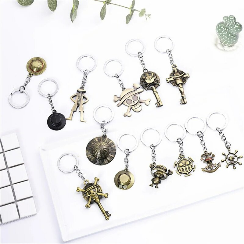 2022 Creative Metal Keychain One Piece Hat Anchor Pendant Car Keyring For Men Women Kid Gift Jewelry Couple Key Ring llaveros