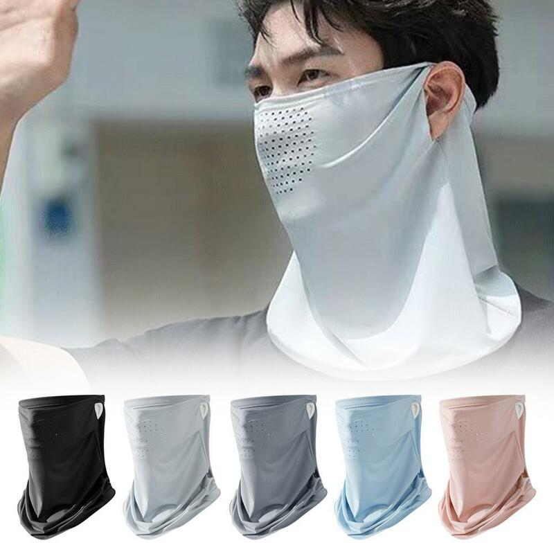 Unisex UV Protection Outdoor Neck Wrap Cover Sports Sun Proof Bib Ice Silk Mask Face Cover Neck Wrap Cover Sunscreen Face Scarf