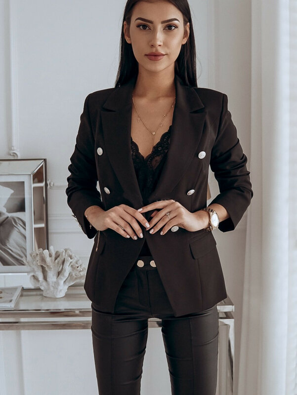 Women Slim Blazers Autumn Spring Suit Jacket Female Work Office Lady Suit Black Business Notched Blazer Coat