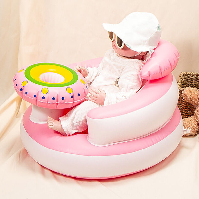 Sofá inflável do assento do bebê, Cadeira de jantar de alimentação, Cadeira de banho para se assentar até 3-36 meses, Cadeira portátil da criança para viagem