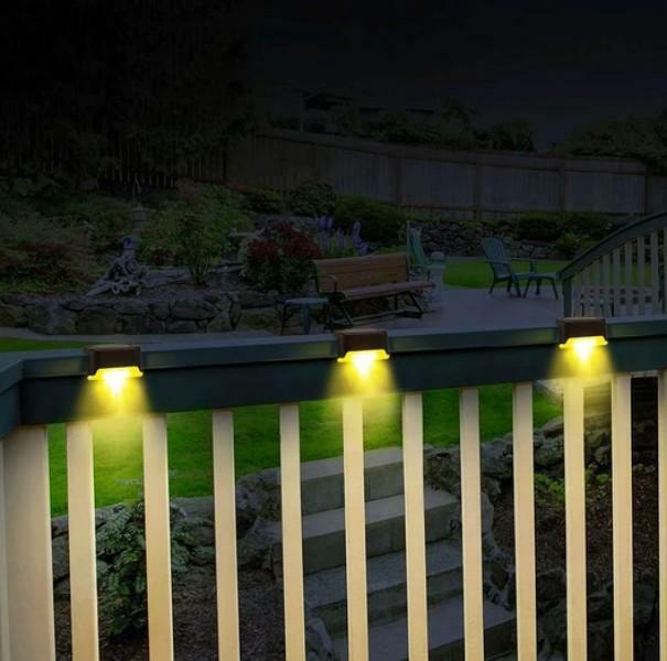Lámpara de paso Solar LED blanca cálida, luces de jardín al aire libre, decoración impermeable para balcón, Patio, escalera, valla
