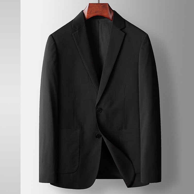 Blazers casuais inteligentes masculinos, jaqueta clássica, blazers masculinos de peito único finos, marca de moda, Outwear de alta qualidade