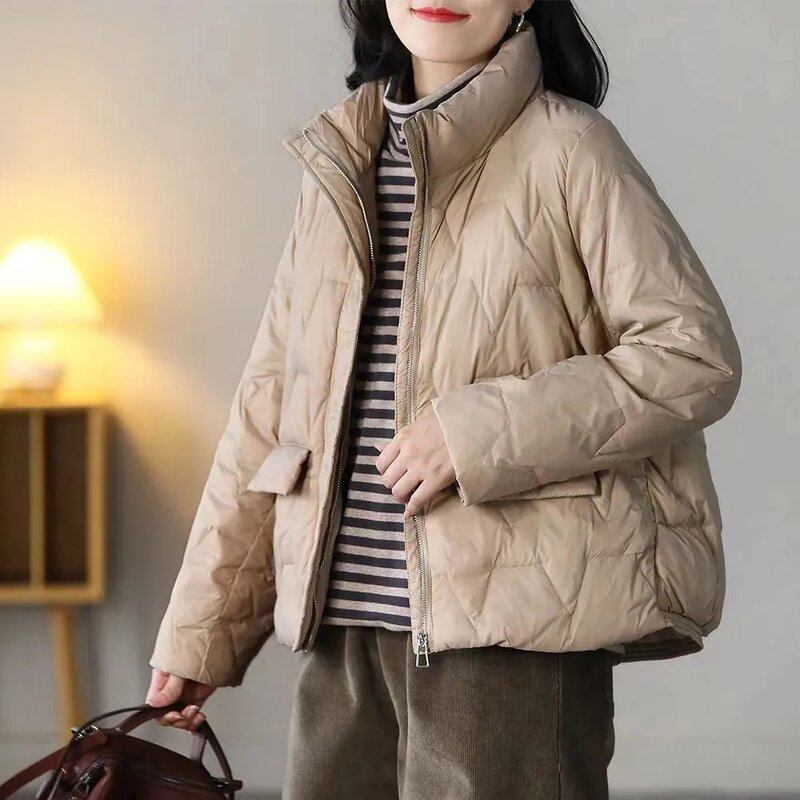 Mantel Puffer wanita, jaket Korea ukuran besar 4XL, mantel hangat musim dingin 2023