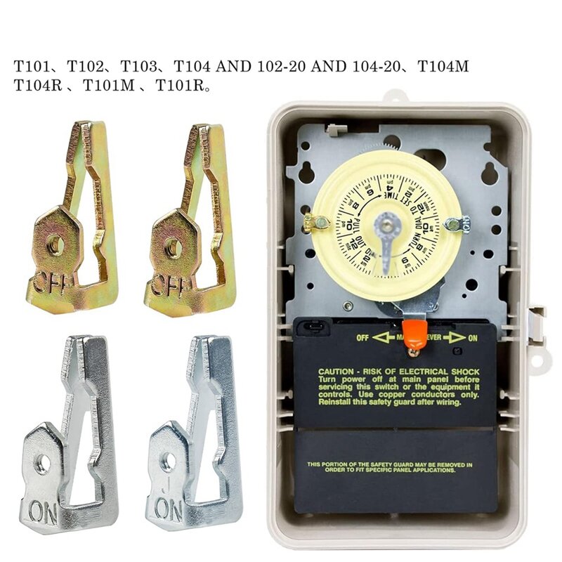 Reemplazo de Trippers de interruptor de tiempo 156T1978A para Intermati Fit T100 Series Timer, paquete de 2 (4 On / 4 Off / 8 tornillos)