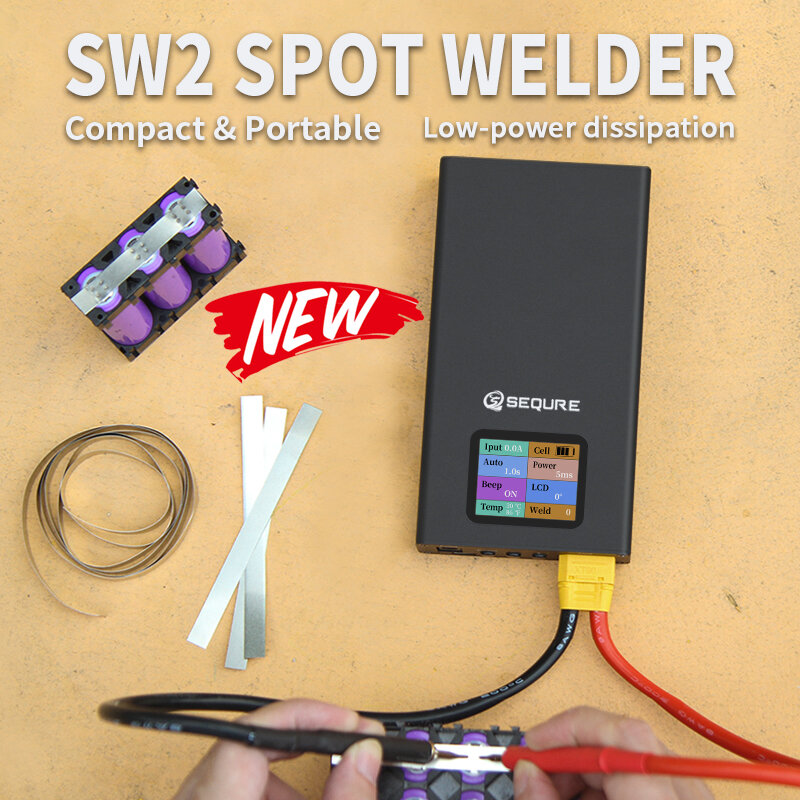 SQ-SW2 Mini maszyna do zgrzewania punktowego do akumulatora 18650 DIY zgrzewarka punktowa z 1.8 Cal kolorowy wyświetlacz OLED 10000mAh Sequre