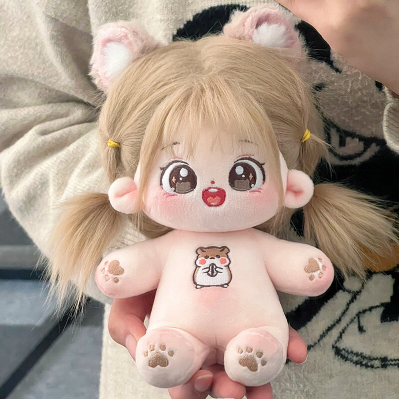 20cm Kawaii zamsz bawełna lalka Idol nadziewane Super gwiazda rysunek lalki bez atrybutu dla osób z otyłością płacz lalka może zmienić ubranka na prezent