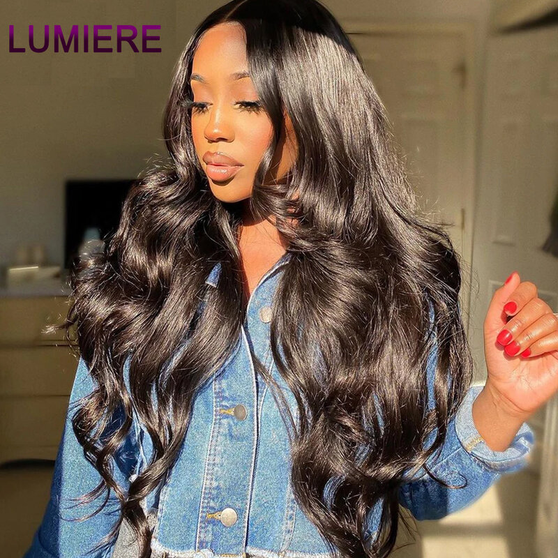 Lumiere-شعر مستعار بشري للنساء ، موجة جسم منتوفة مسبقًا ، شعر مستعار بدانتيل شفاف عالي الدقة ، بدون لاصق ، جاهز للذهاب ، شعر بشري ، 13 × 4 ، 30 بوصة ، 32 بوصة