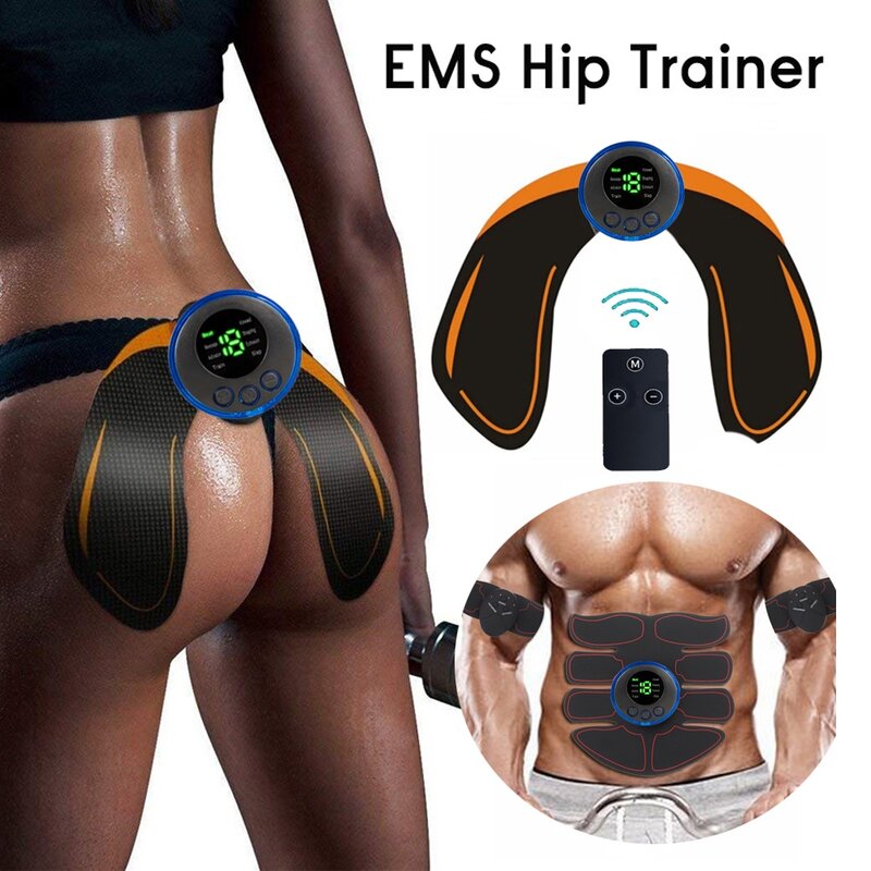 전기 근육 자극기, EMS 무선 엉덩이 엉덩이 트레이너, 복부 ABS 자극기, 피트니스 바디 슬리밍 마사지기
