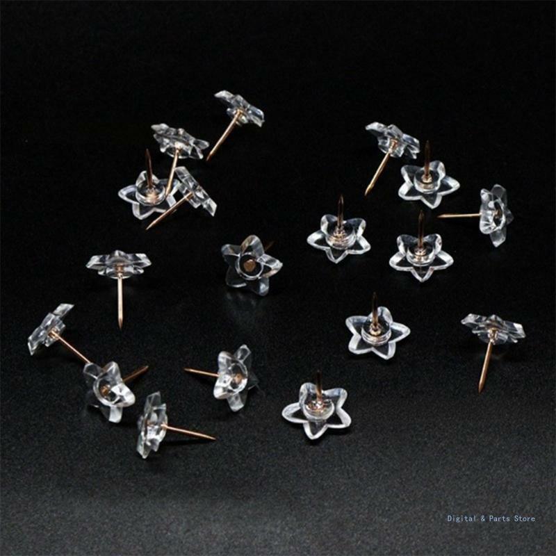 M17F 100Pieces Sewing Pins Quilting Pins for Fabric Sewing, Transparent Pushpins Plastic Push Pins Map Pins for Cork Board