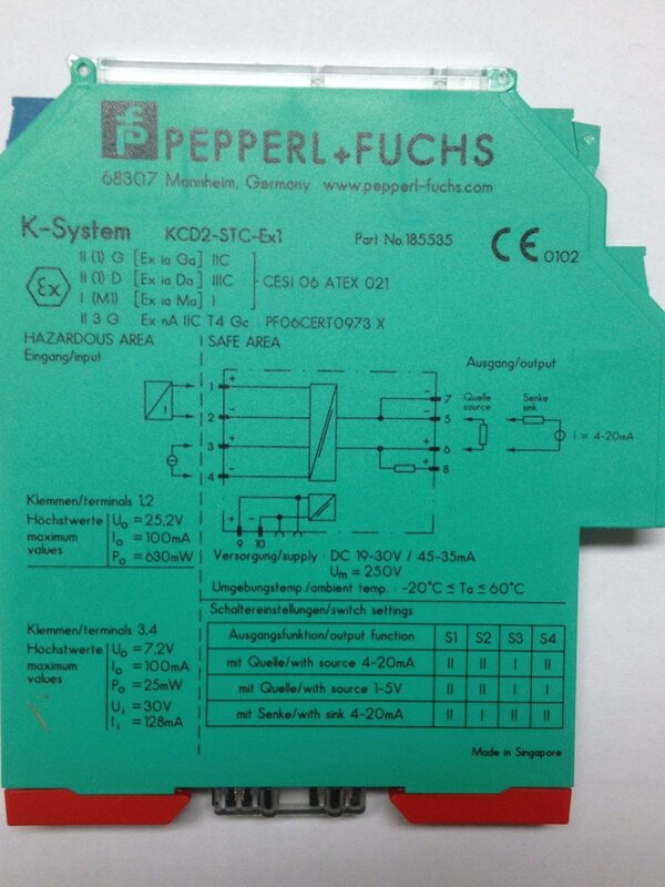 Pepperl saída analógica sinal isolador, novo, original, KFD2-STC5-EX1.2O