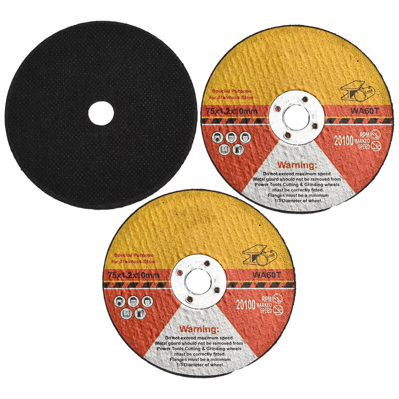 Durable Cutting Discs Grinder Tool Fiber Reinforced Resin Saw Blade Wear-resistant 3pcs 75mm Circular Resin Cutting Disc