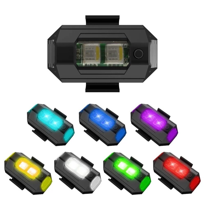 새로운 LED 충돌 방지 경고등 RC 드론 플래시 위치 표시 등 오토바이 방향 지시등, 7 색 스트로브 라이트