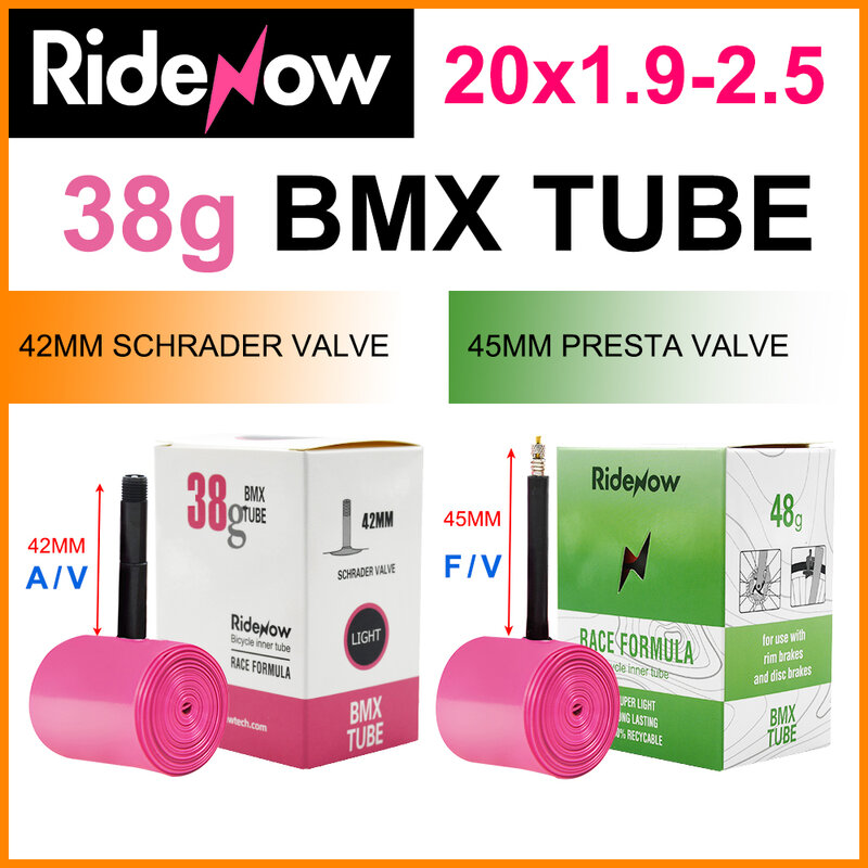 RideNow TPU Bike Inner Tube 20 inch 425 BMX Bicycle Tire 45mm French Valve MTB Bike Tyre 20"x 1.9 2.0 2.1 2.2 2.3 2.4 2.5