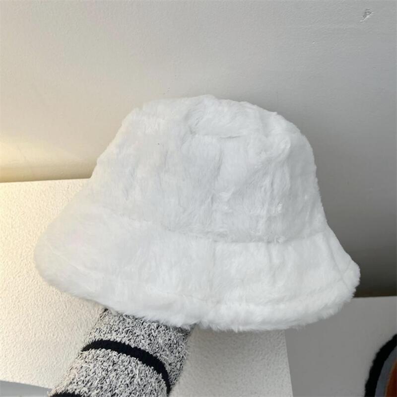 Шляпа для холодной погоды, стильная зимняя Рыбацкая шляпа с широкими полями, плюшевая ветрозащитная женская панама, Женская Складная шапка