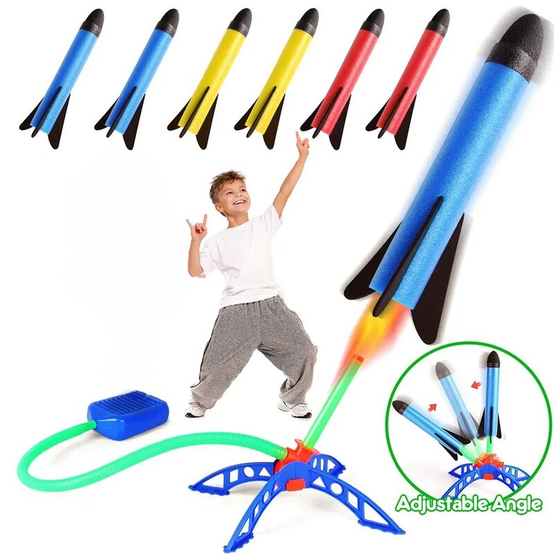 Juguetes de lanzamiento de bomba de pie de cohete de Stomp de aire para niños, juego deportivo de salto, juego de salto al aire libre, juegos deportivos para niños