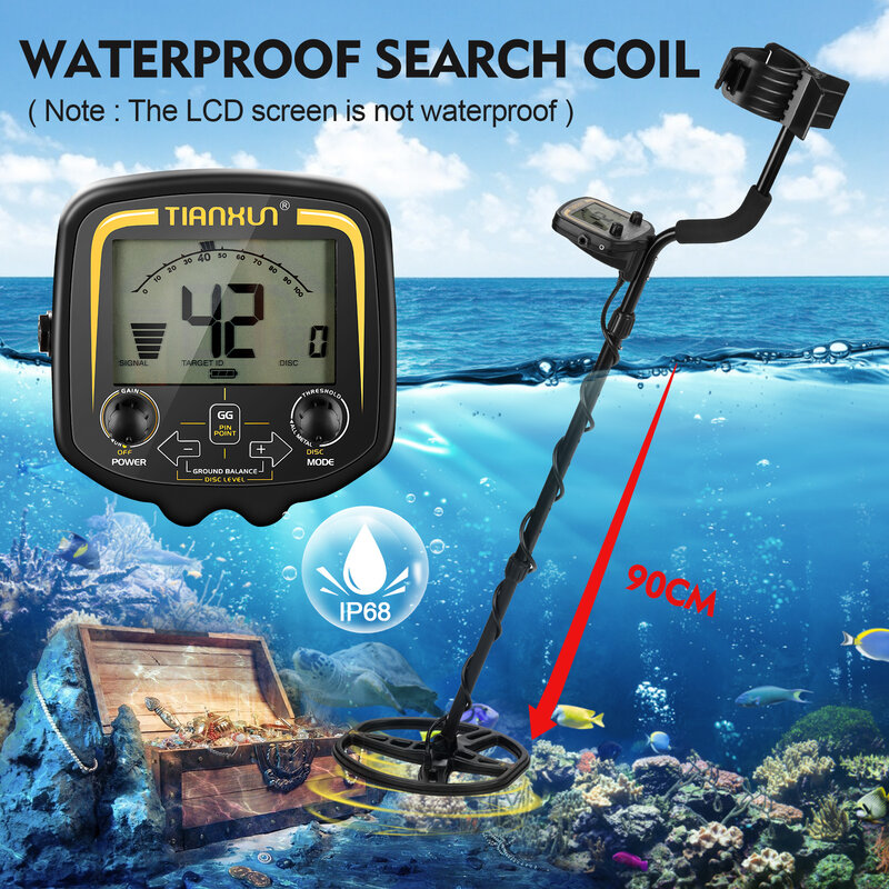 New TX 850 Waterproof Professional Underground Metal Detector 12 Inch Bigger Coil Gold Digger Treasure Hunter Detecting