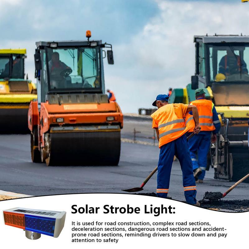 Luces de advertencia estroboscópicas solares, luces de seguridad impermeables operadas por energía Solar, luces de tráfico Flash, lámparas de baliza parpadeantes para carretera