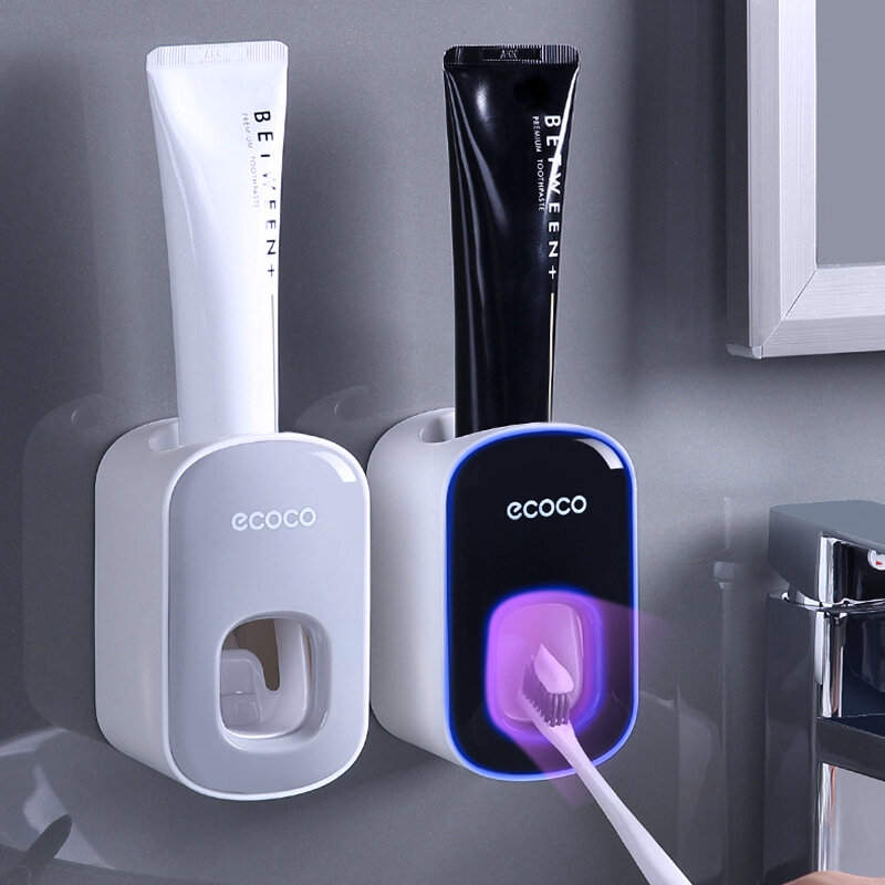 Dispenser automatico di dentifricio spremiagrumi dentifricio spazzolino antipolvere supporto per montaggio a parete supporto per accessori da bagno
