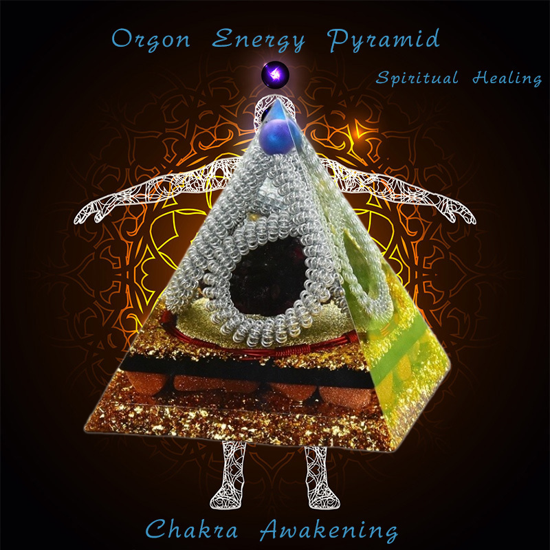 Quarzo naturale Orgonite Chakra piramide gioielli in cristallo ornamento Yoga guarigione strumenti di meditazione resina epossidica artigianato gioielli fatti a mano