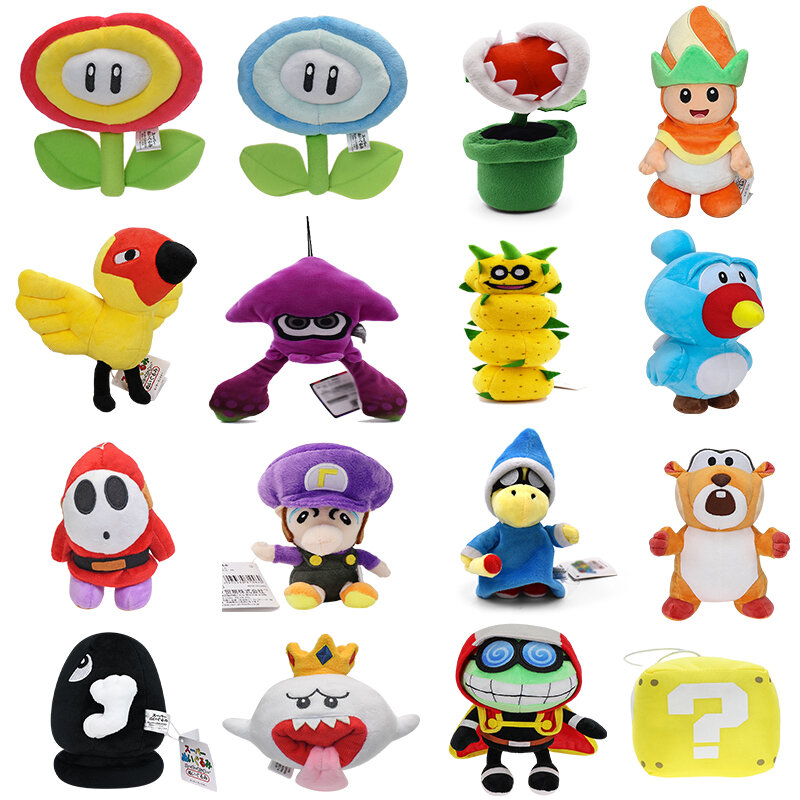 Figuras de acción de personajes Kawaii, juguetes de Peluche de Mario, Ice Fire Flower, Bullet Bill, Galakobiz, Shy Guy Boo, gran veneno, planta de piraña