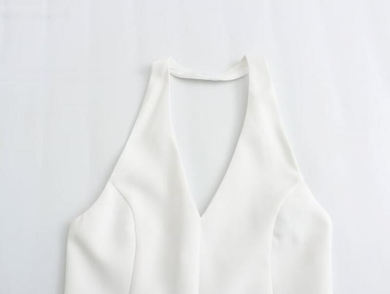 Gaun Mini bahu terbuka pas untuk wanita gaun Mini Halter Bodycon untuk wanita musim panas 2024 gaun pesta punggung terbuka seksi