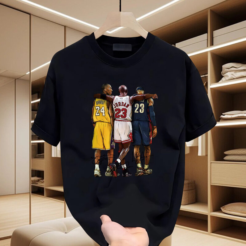 T-shirt da uomo Hip Hop Streetwear con stampa della squadra di basket t-shirt estiva Unisex in cotone a maniche corte 5XL