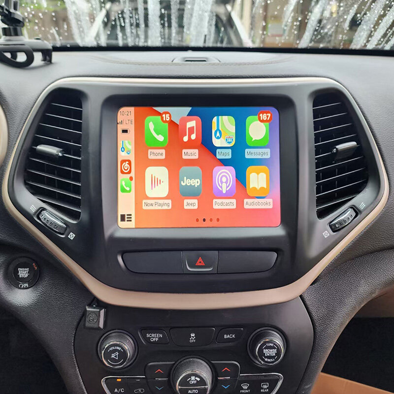 Draadloze Carplay Interface Android Auto Apple Airplay Spiegel Link Voor Dodge Jeep Cherokee Grand Cherokee Front Achteruitkijk Camera