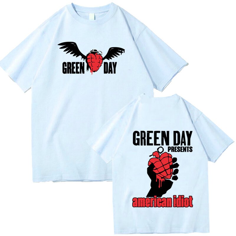 Zielony dzień zbawiciela zespół koszulki Unisex Harajuku Hip Hop z okrągłym dekoltem koszule z krótkim rękawem prezent dla fanów